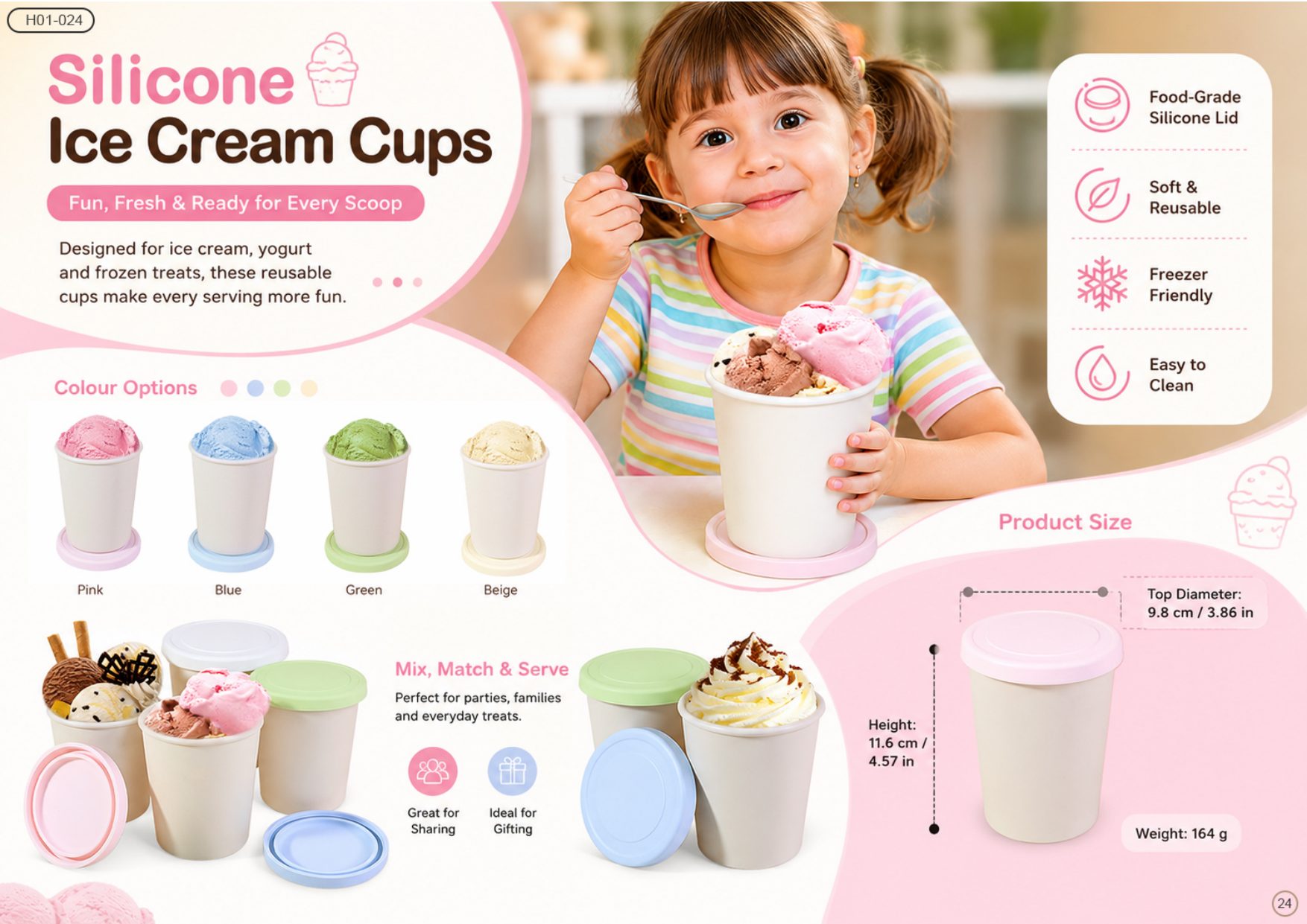 Silicone Ice Cream Cups — H01-024